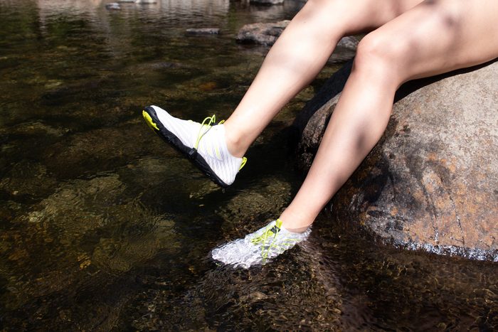 Relaxing in the barefoot shoes